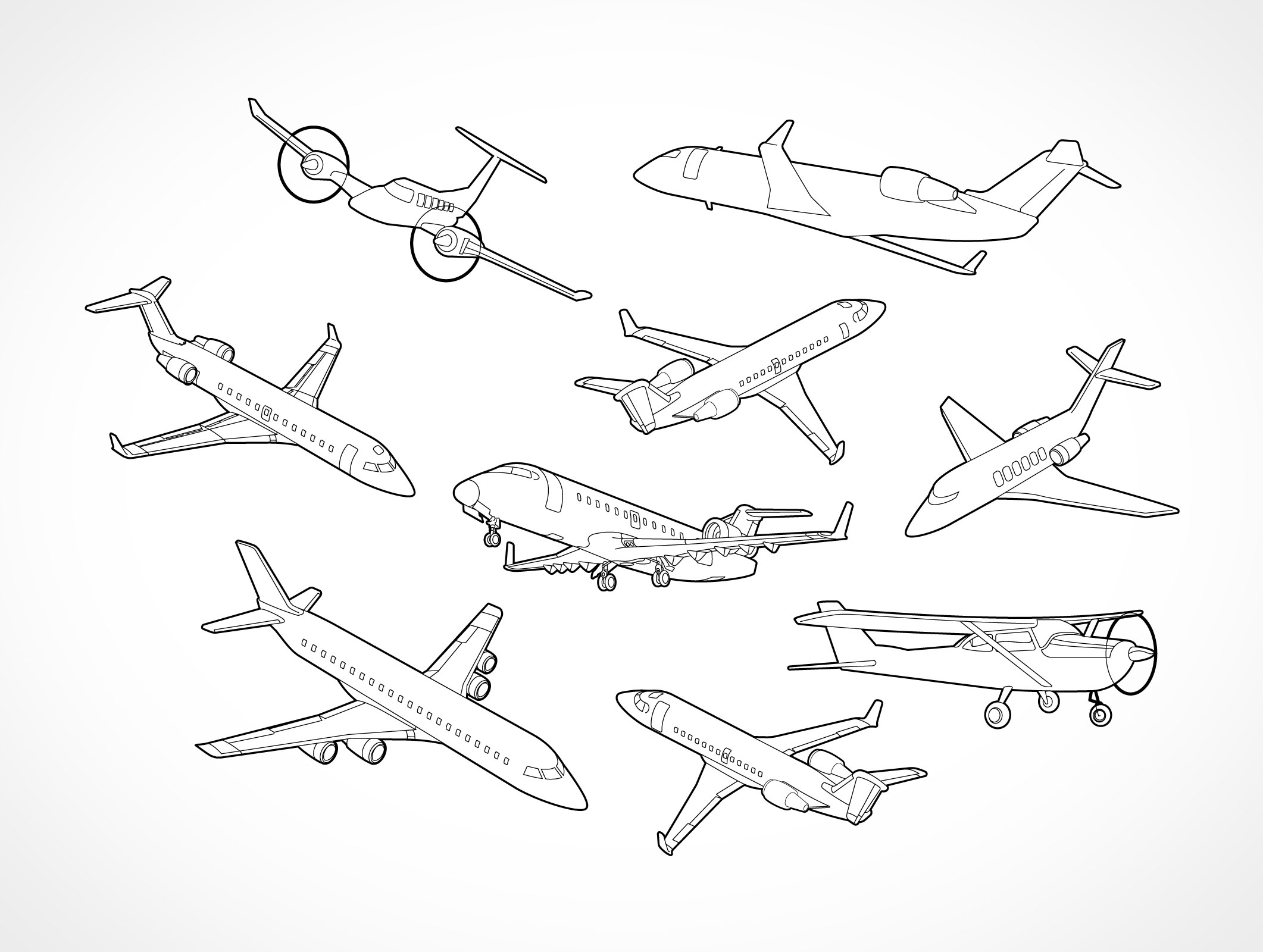 Aircraft Airplane Flight Positions Vector EPS Aircraft Airplane Flight Positions Vector EPS