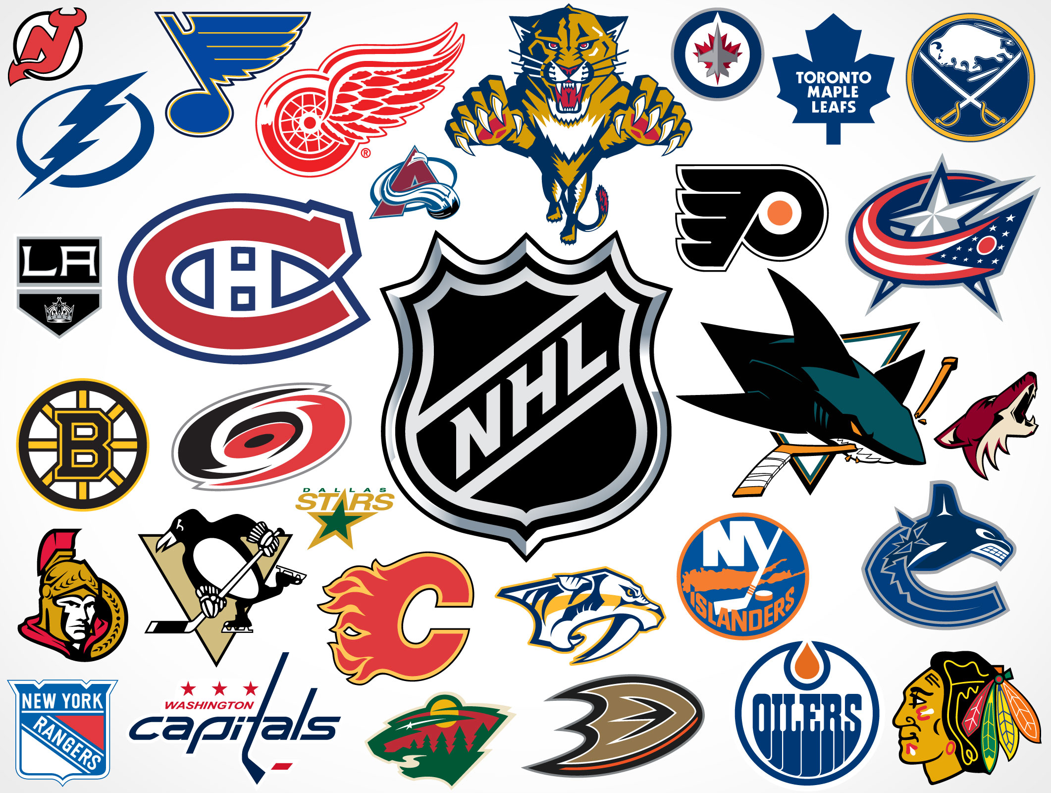 National Hockey League Team Vector Logos Market Your PSD Mockups For 