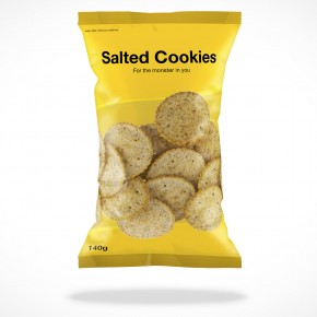 Paper Chip Bag PSD Mockup Cover Action