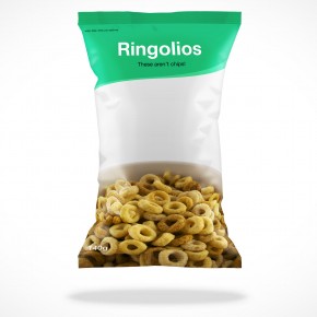 Paper Chip Bag PSD Mockup Cover Action