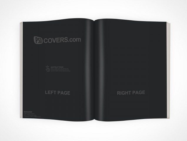 PSD top view open Magazine eBook cover action PSD top view open Magazine eBook cover action