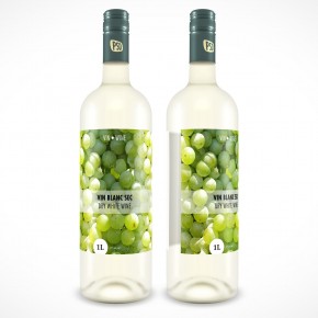 PSD Mockup Glass White Wine Bottle
