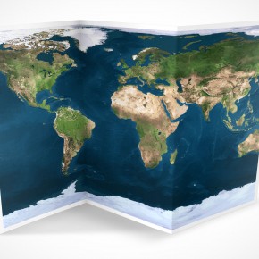PSD Mockup 3 Panel Tri Fold Brochure globe