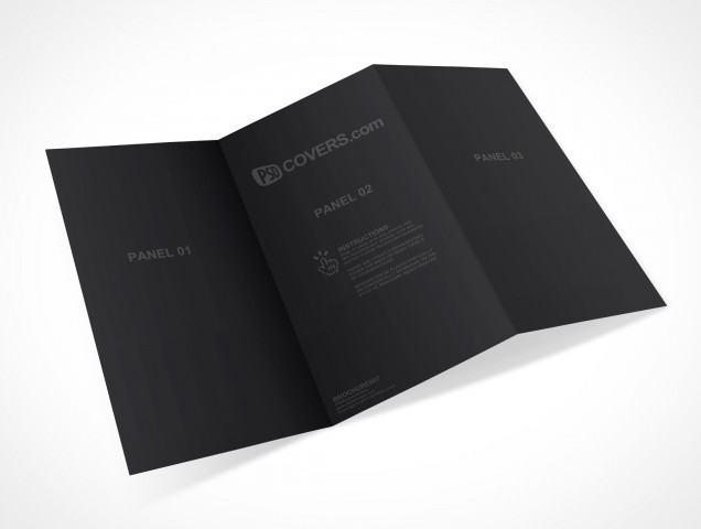 PSD Mockup 3 Panel Tri Fold Brochure Horizontal Flyer Leaflet 13x8.5 PSD Mockup 3 Panel Tri Fold Brochure Horizontal Flyer Leaflet 13x8.5