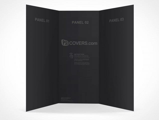 PSD Mockup 3 Panel Tri Fold Brochure Horizontal Flyer Leaflet 8.5x11