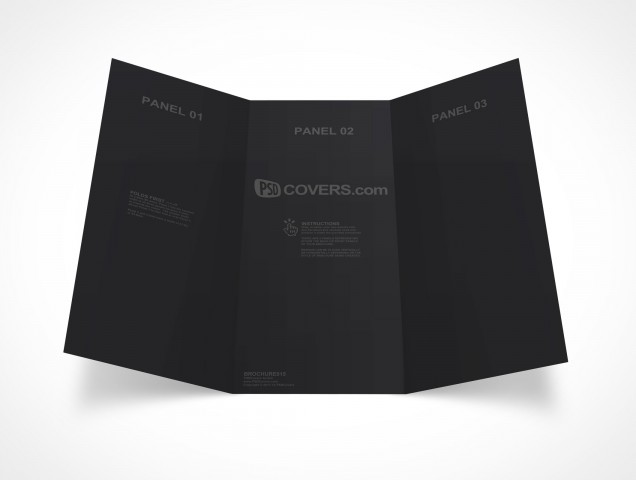 PSD Mockup 3 Panel Tri Fold Brochure Horizontal Flyer Leaflet 8.5x11