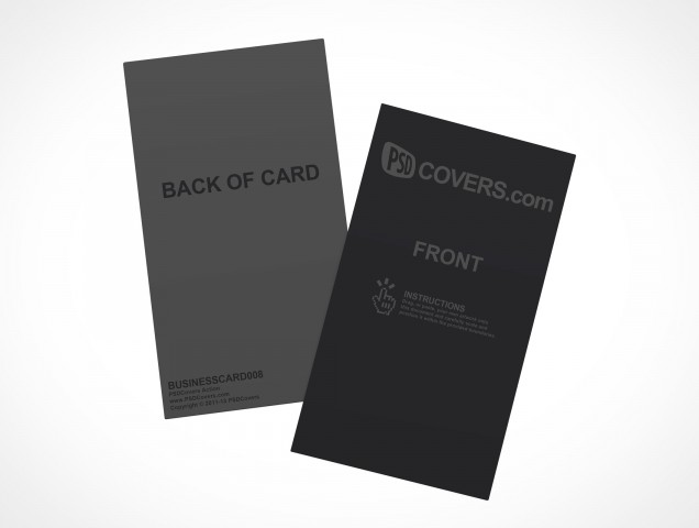 PSD Mockup Template Vertical Business Card Stack