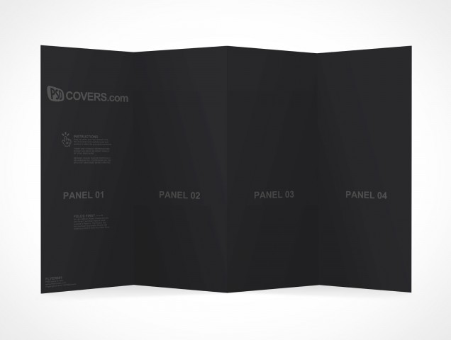 PSD Mockup Template 4 Panel Accordion Flyer Brochure