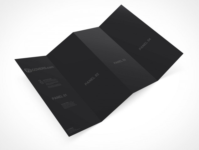 PSD Mockup Template 4 Panel Accordion Flyer Brochure