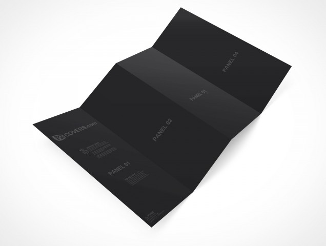 PSD Mockup Template 4 Panel Accordion Flyer Brochure