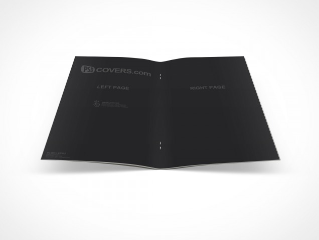 Pamphlet PSD Mock-Up Centerfold Bifold Cover Action Freebie