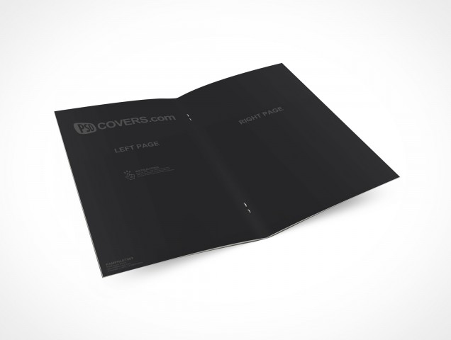 Pamphlet PSD Mock-Up Centerfold Bifold Cover Action Freebie