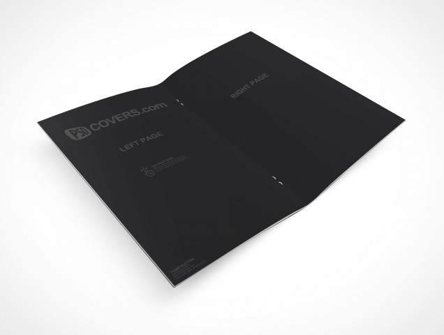Pamphlet PSD Mock-Up Centerfold Bifold Cover Action Freebie