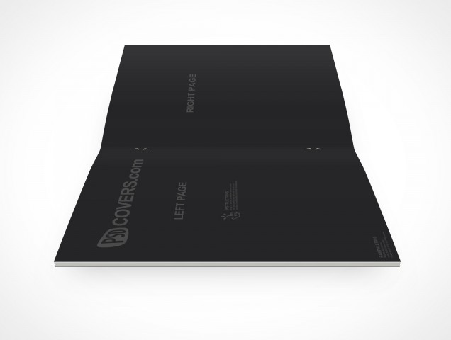 Pamphlet PSD Mock-Up Centerfold Bifold Cover Action Freebie