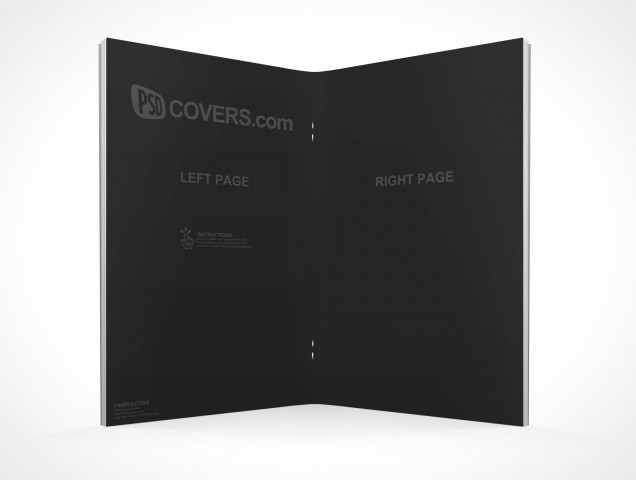 Pamphlet PSD Mock-Up Centerfold Bifold Cover Action Freebie