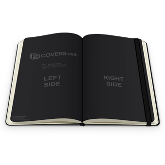 PSD Mockup notebook opened to center page