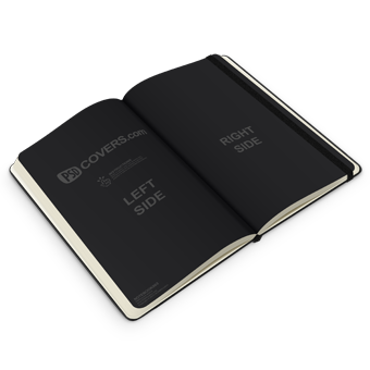PSD Mockup of open and rotate notebook