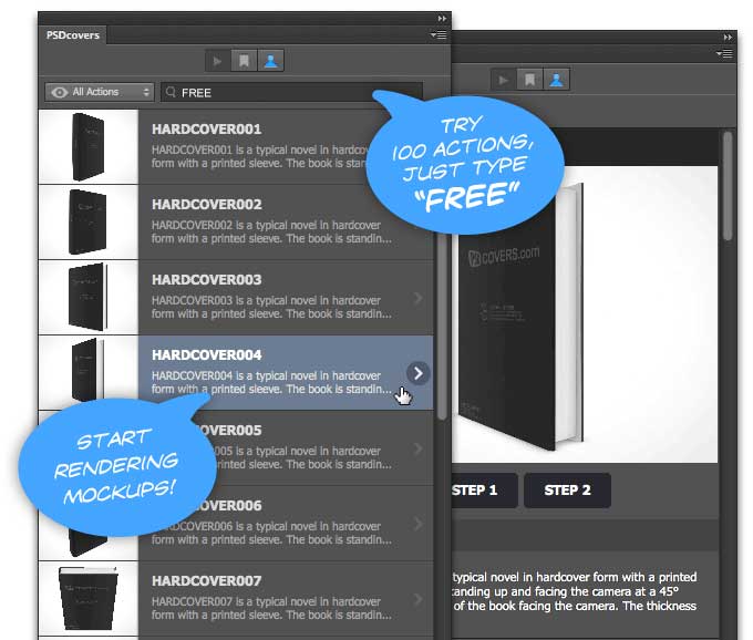 PSDCovers Photoshop Action Catalog and Runtime Plugin