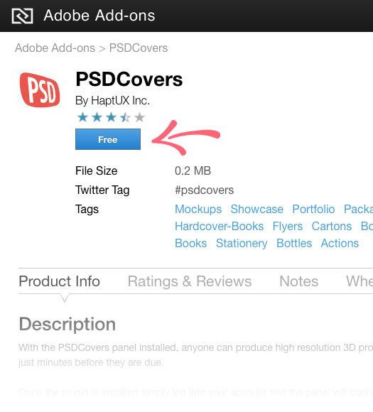 Open Adobe Add-ons Website • Market Your PSD Mockups for