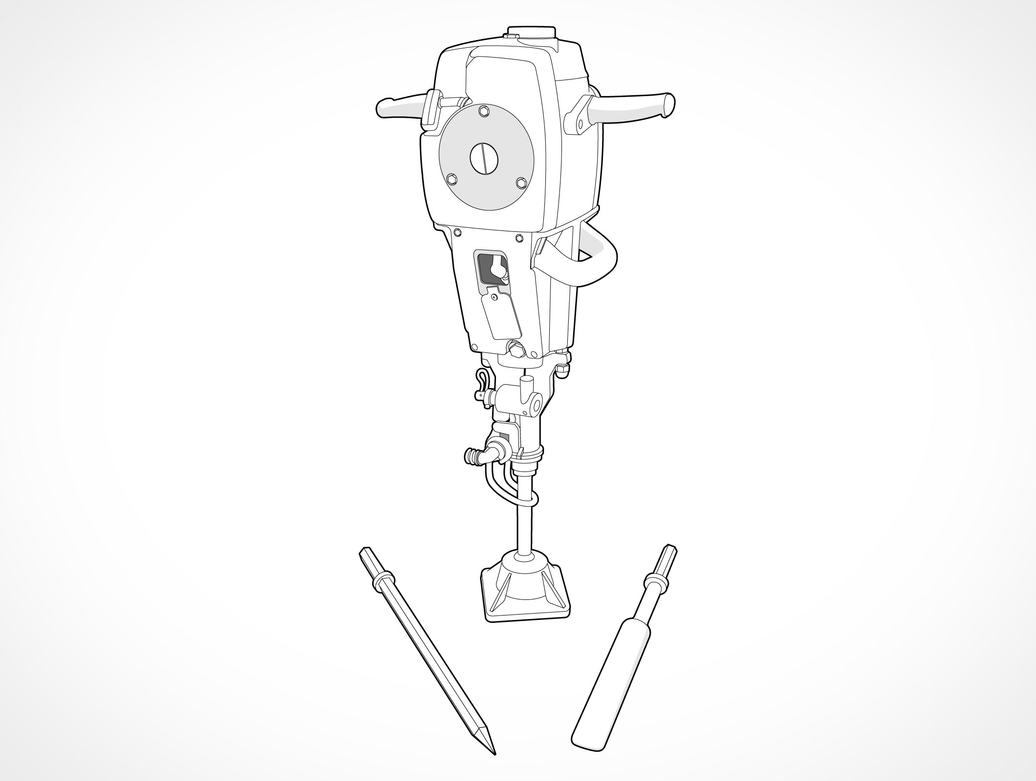 Hydraulic Jack Hammer Spike Chisel Pound