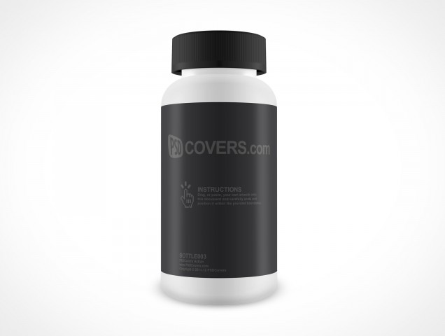 Blank Aspirin Pill Medicine Bottle PSD Cover Action