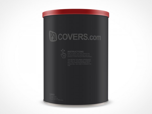 PSD Mock-up Canister Tin Can Container Coffee